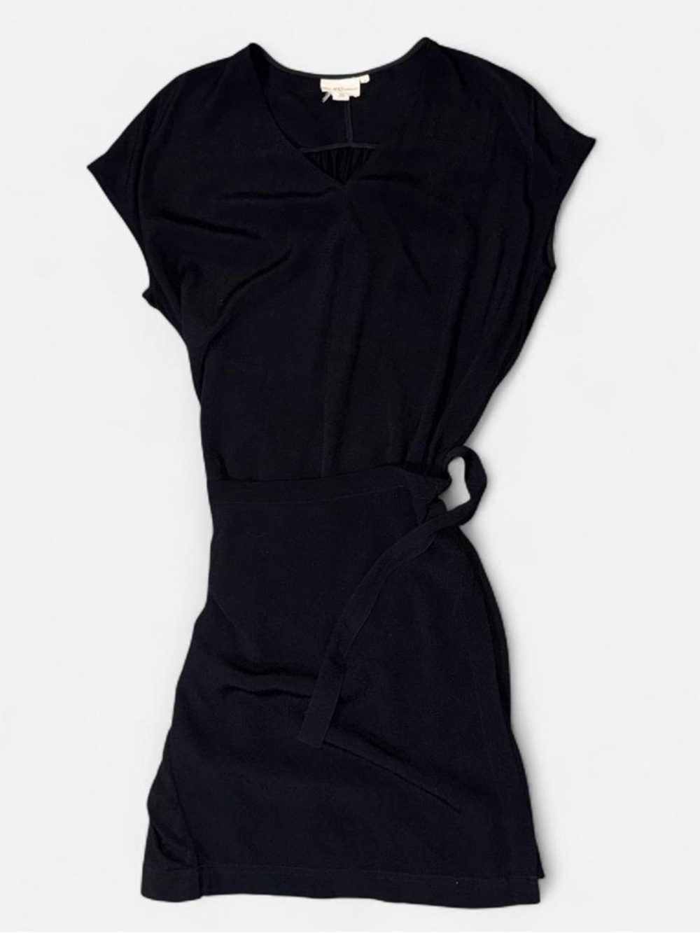 Pure DKNY Solid Black Knee Length Dress Size Medium Lagenlook Minimalist Simple